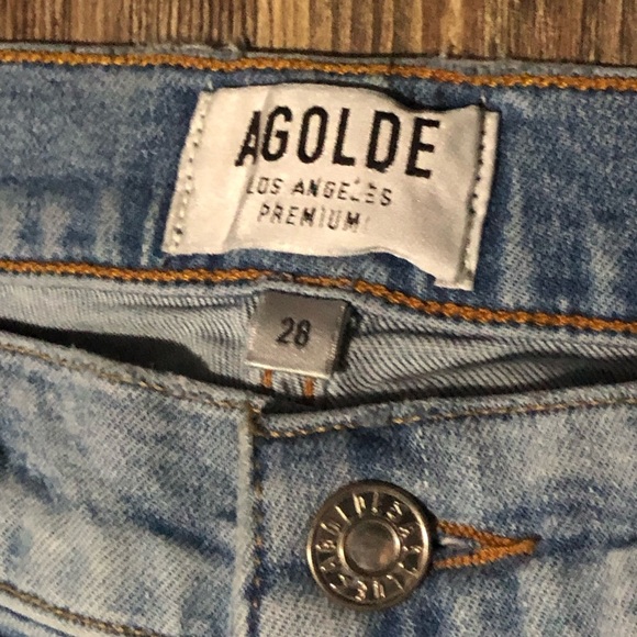 Agolde Sophie Crop Vertigo Jeans Women's 28 Mid Rise Distressed Designer Denim - Picture 2 of 5